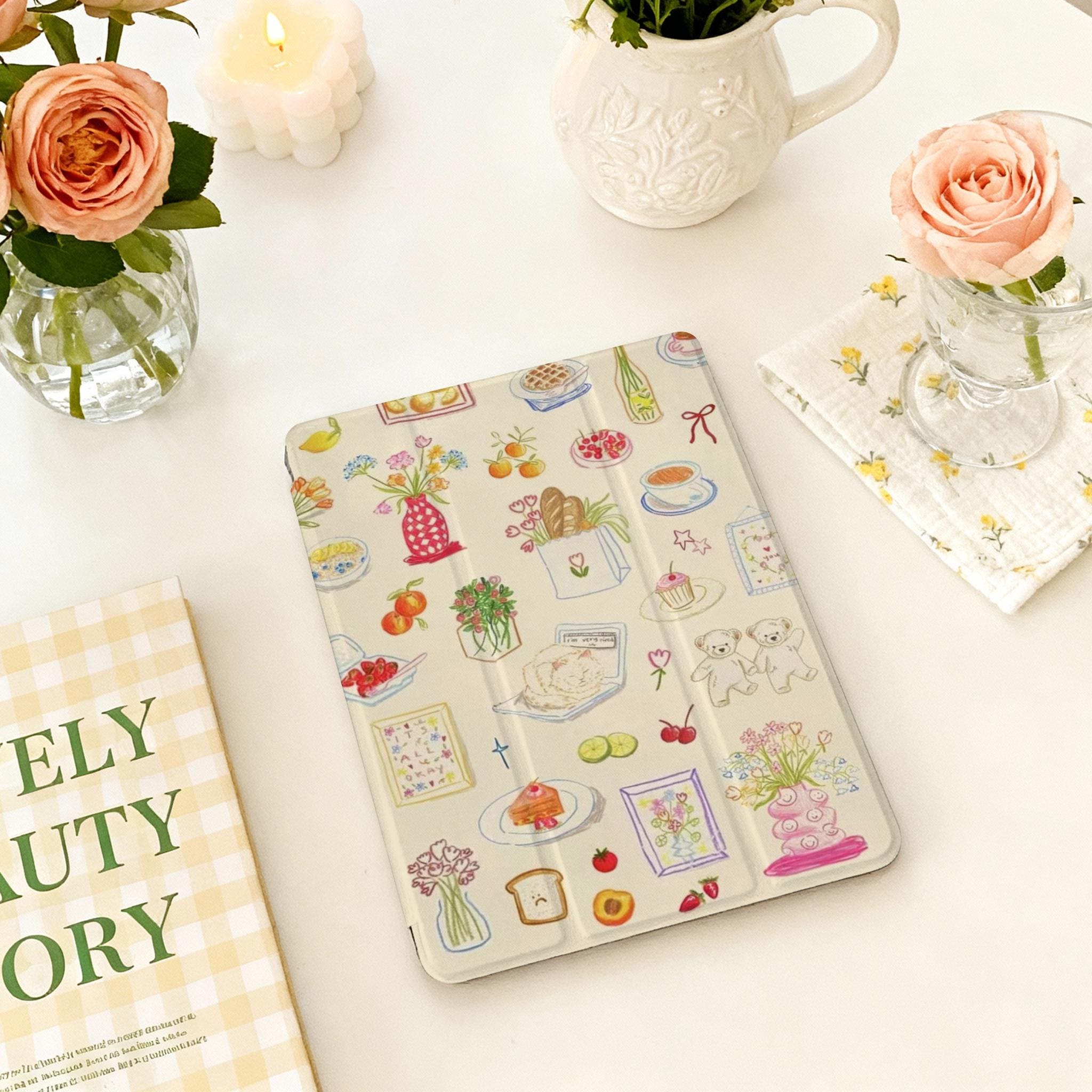 "Custodia per iPad con motivo collage per iPad Pro 11/13 pollici 2025, custodia per iPad Air 7/6/5/4, iPad Mini 6/7, iPad Pro 12,9\" 11\" 10,9\", custodia"