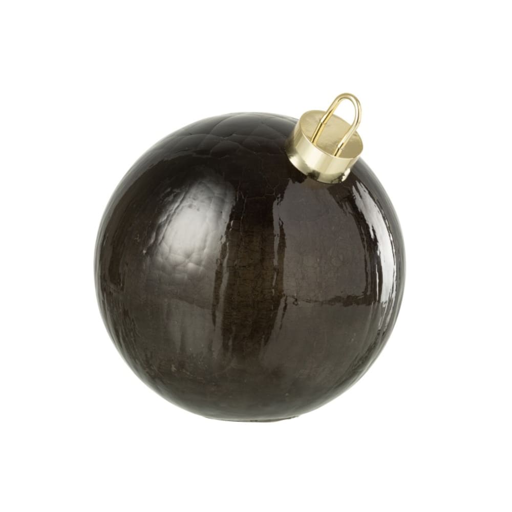 Boule de Noël led en verre noir D.25 cm