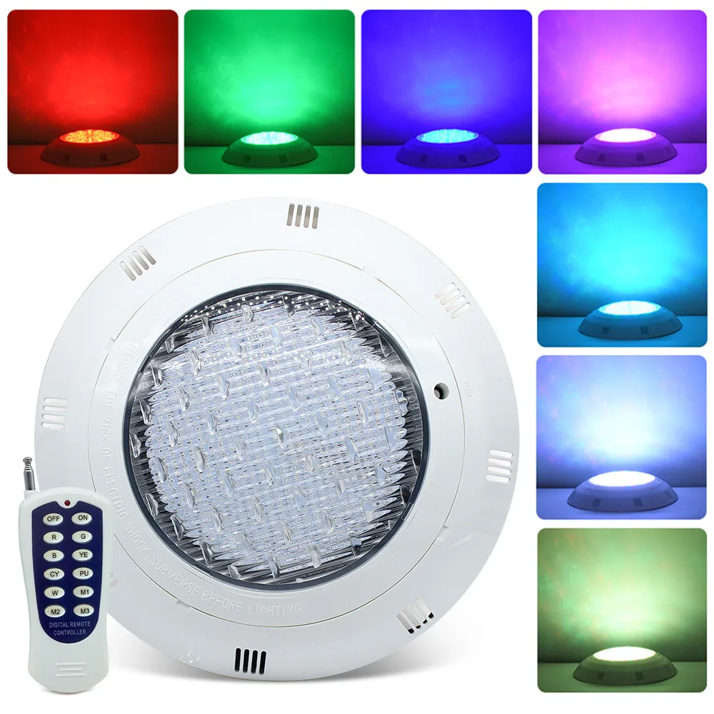 Lumière de piscine 12V 36W lumière de piscine LED submersible 7 couleurs changeantes lumière de piscine LED RGB sous-marine IP68 étanche avec télécommande