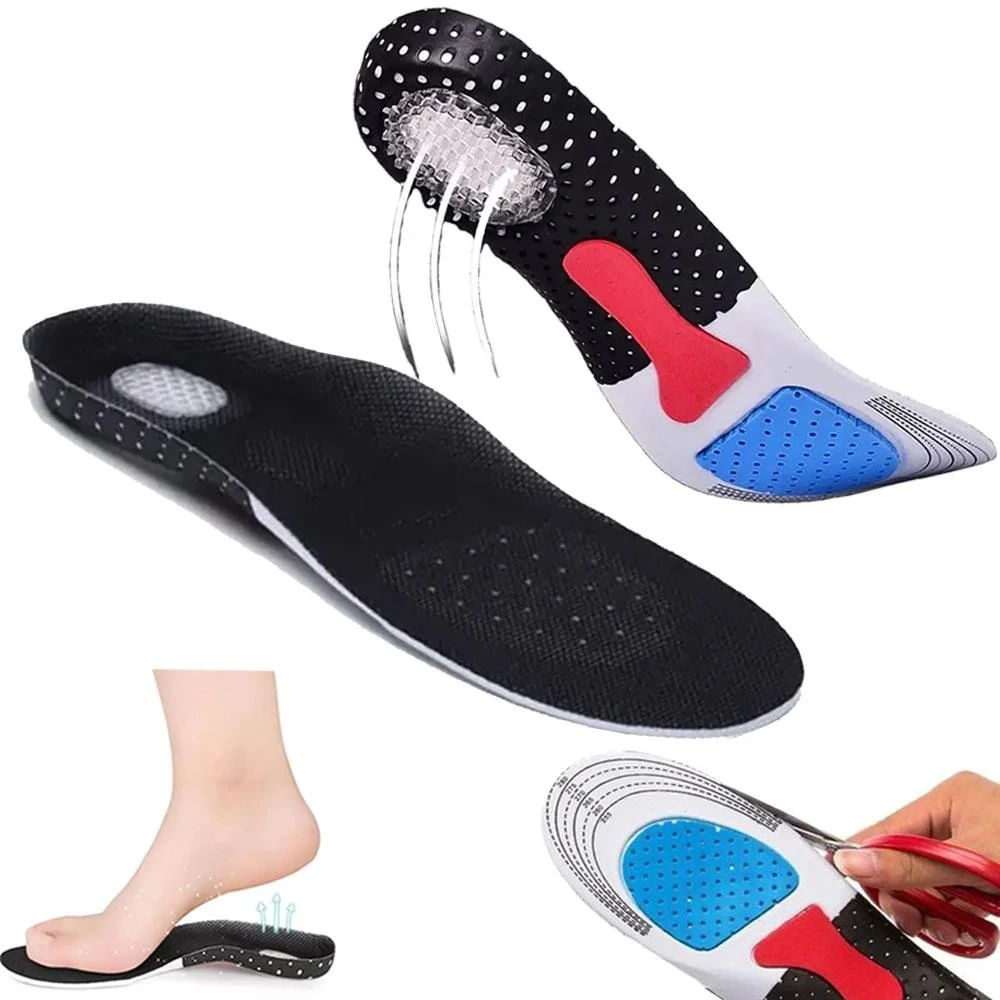 Orthopädische Einlegesohlen für Männer und Frauen, Memory-Schaum-Kissen, Gel-Einlegesohle, Silikon-Fußgewölbe-Stützpolster, Sportschuhpolster, Laufeinsatz Image