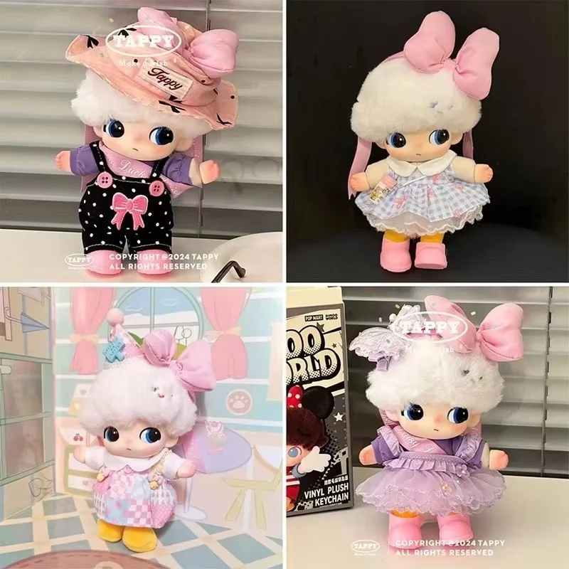 10/15/17 cm Puppenkleidung für Dimoo, Vinyl-Schlüsselanhänger, buntes Kleid, Perlenkette, lila Pullover, glitzernde elegante lila Strickjacke