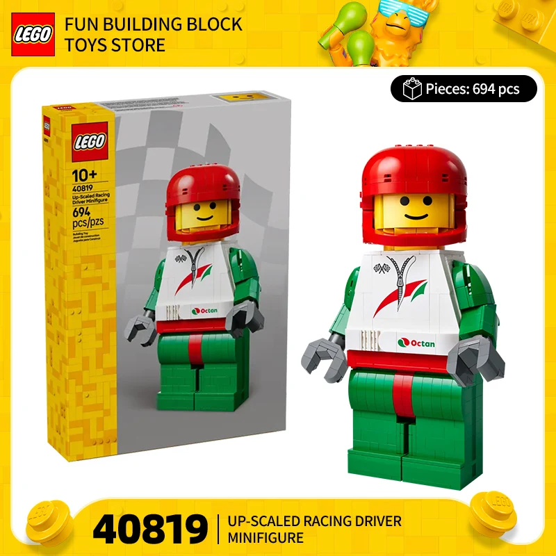 LEGO 40819 Großformatiger F1-Rennfahrer, kleiner Mann, Ornament für Jungen und Mädchen, Puzzle-Bauspielzeug Image