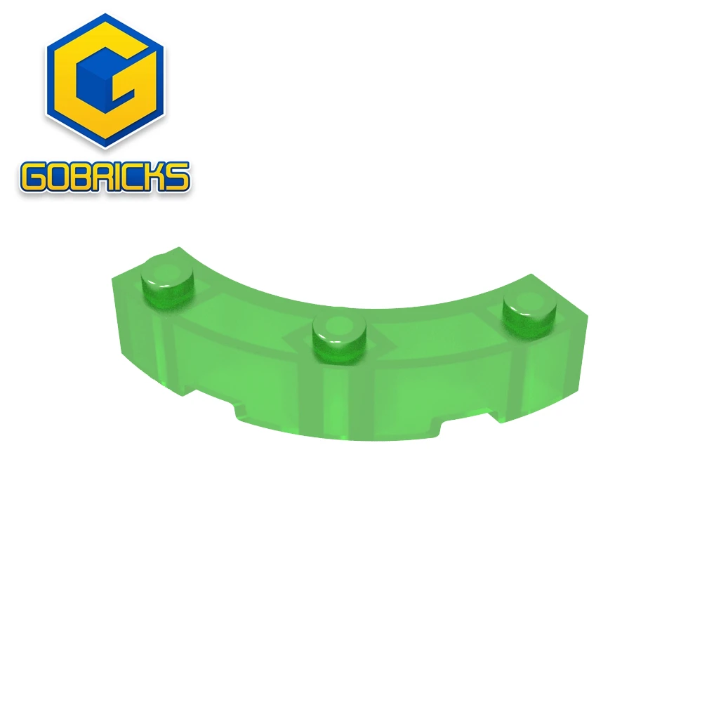 Gobricks Bricks Building Blocks GDS-743 BOW 1/4 4X4X1-4x4 Arc brick 3 bumps compatible with lego 48092 TOYS DIY Educational Tech Image