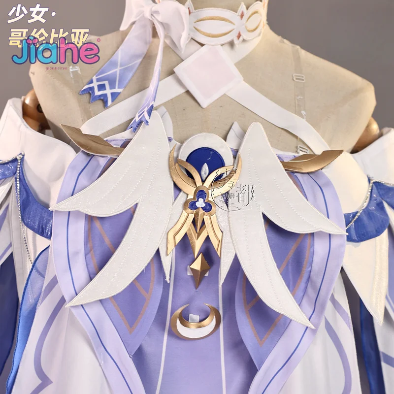 Columbina Cosplay Kostüm Spiel Genshin Impact Damselette Neue Frauen Nette Kleid Zubehör Requisiten Perücke Halloween Karneval Vollen Satz Image