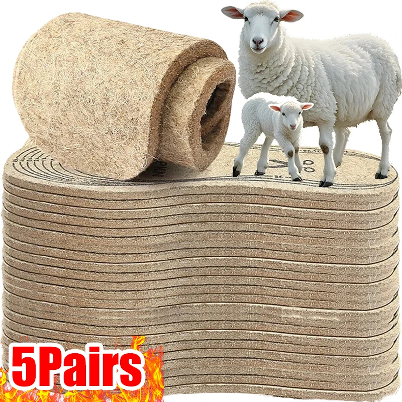 1-2 paar Cuttable Wollfilz Einlegesohlen Herbst Warme Boot Schuheinlagen Frauen Männer Outdoor Sport Arbeit Laufen Kissen schuh Pads Image