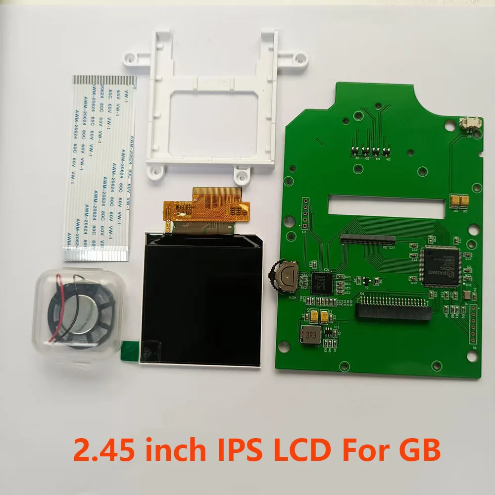 2,45 Zoll GB DMG LCD-Bildschirm-Kits für Gameboy IPS, Originalgröße, hohe Helligkeit, Bildschirm für GB DMG, IPS-Gaming-Bildschirm, kein Schnitt erforderlich Image