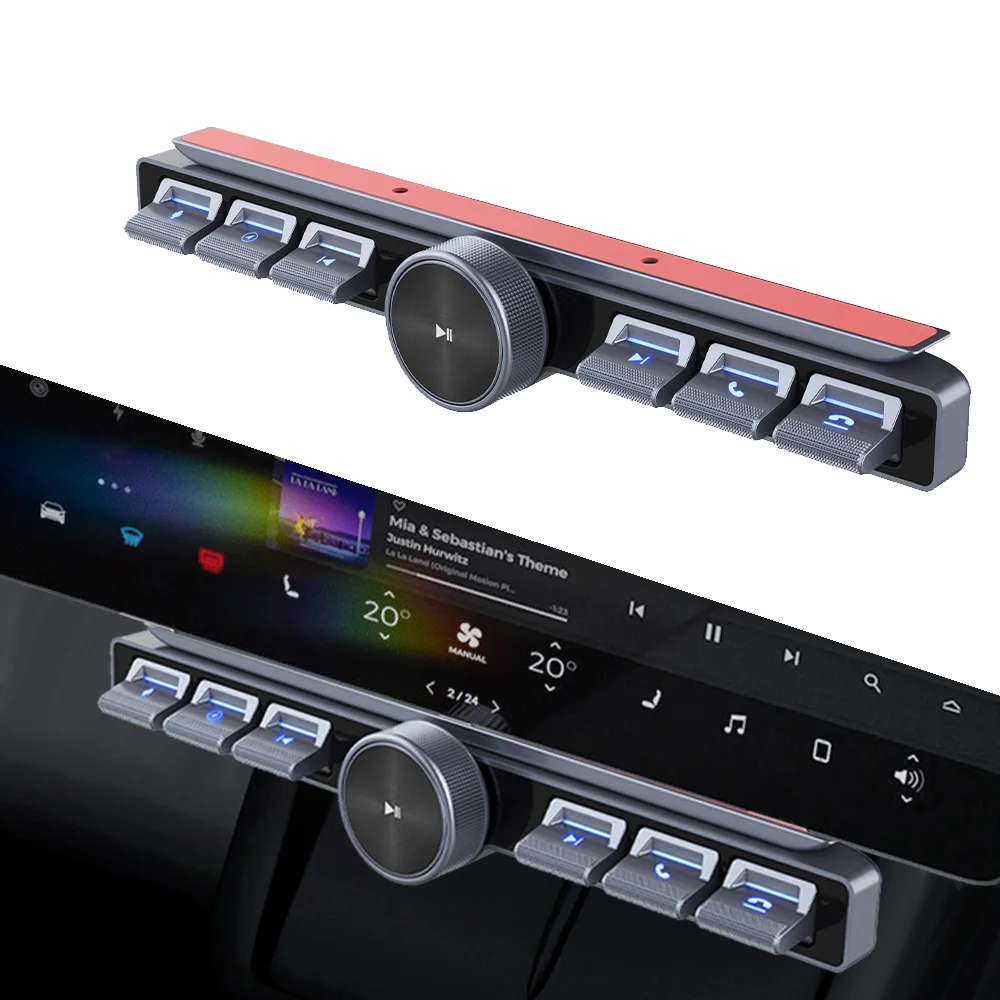 Drahtlose Multimedia-Fernbedienung, 7 Tasten, LED-Auto-Controller, Lautstärkeregler, Antwort von Telefonanrufen für Multimedia-Navigation-Player Image