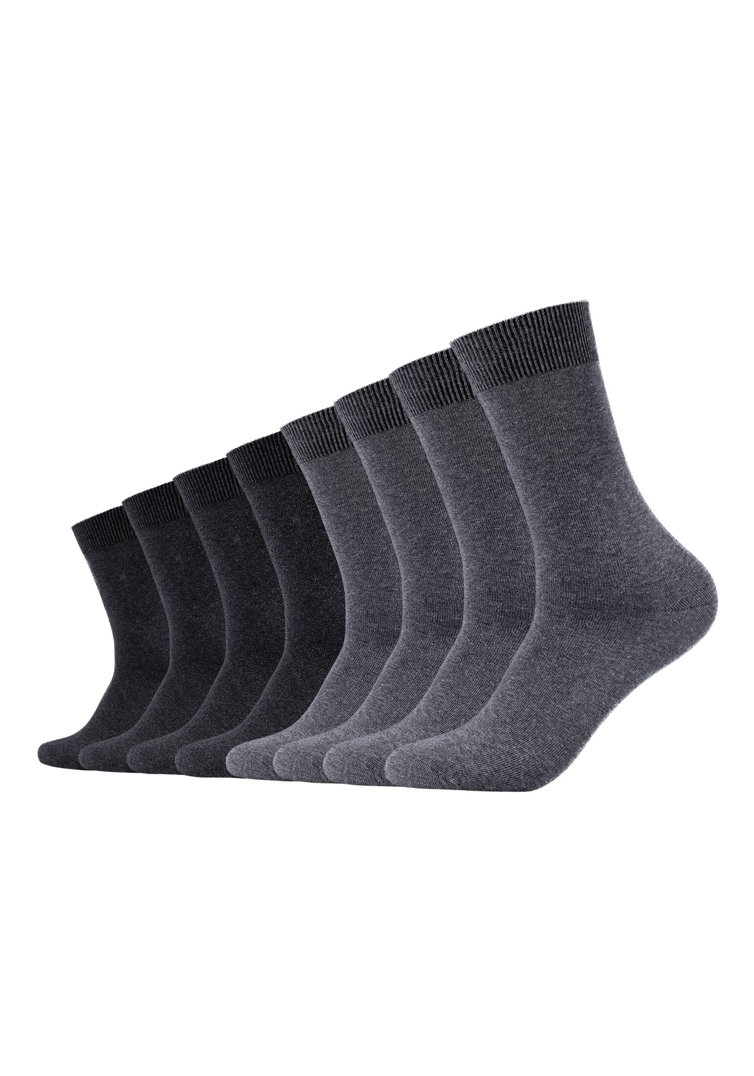Socken S.OLIVER "Socken 8er Pack", Damen, Gr. 43-46, grau, 70% Baumwolle, 27% Polyester, 2% Elasthan, 1% Polyamid, uni, Socken Socken