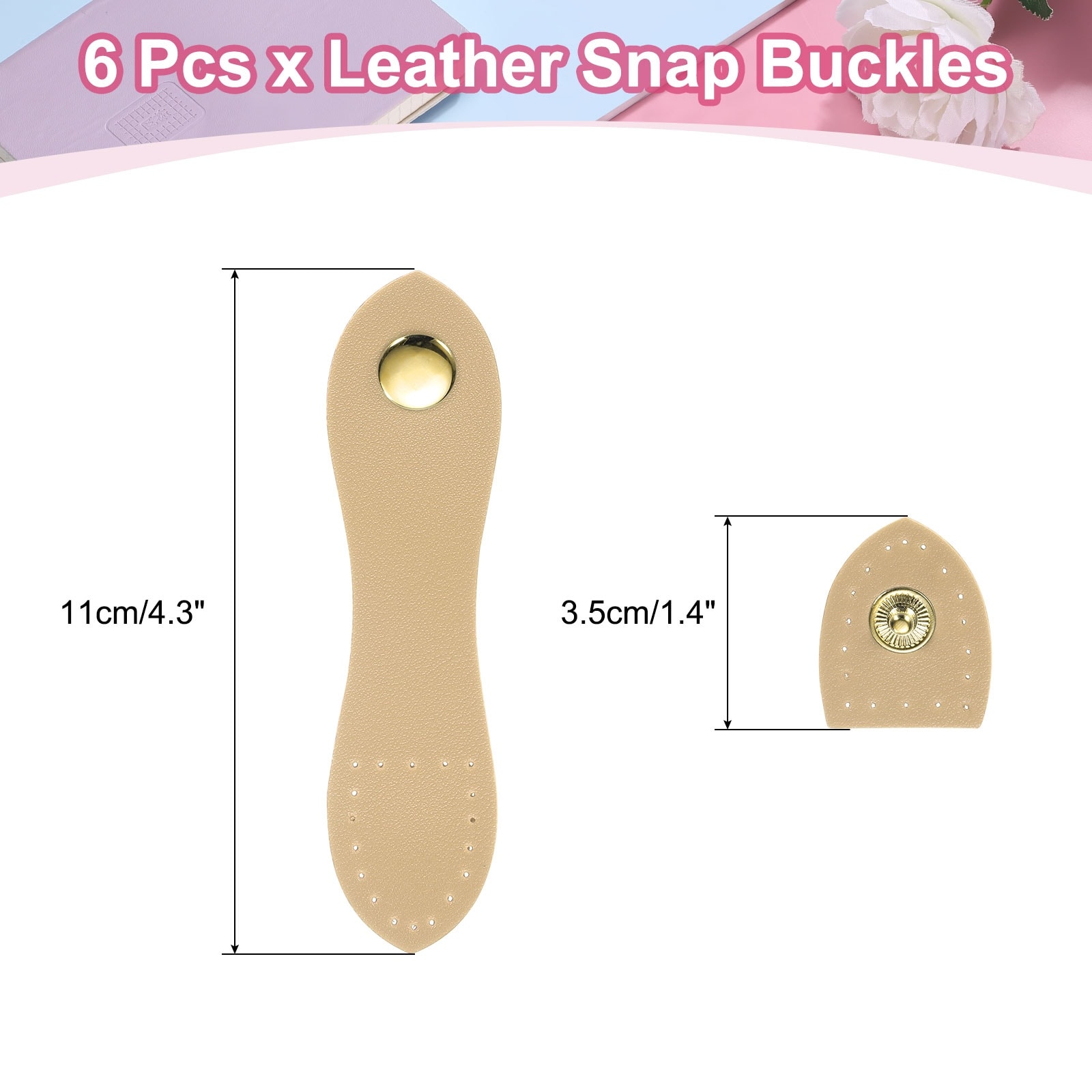 Leather Snap Buckles, Sew on Toggle Closure Buckle, Snap Buttons Tab Buckle Fasteners Buttons Replacement - 4.3
