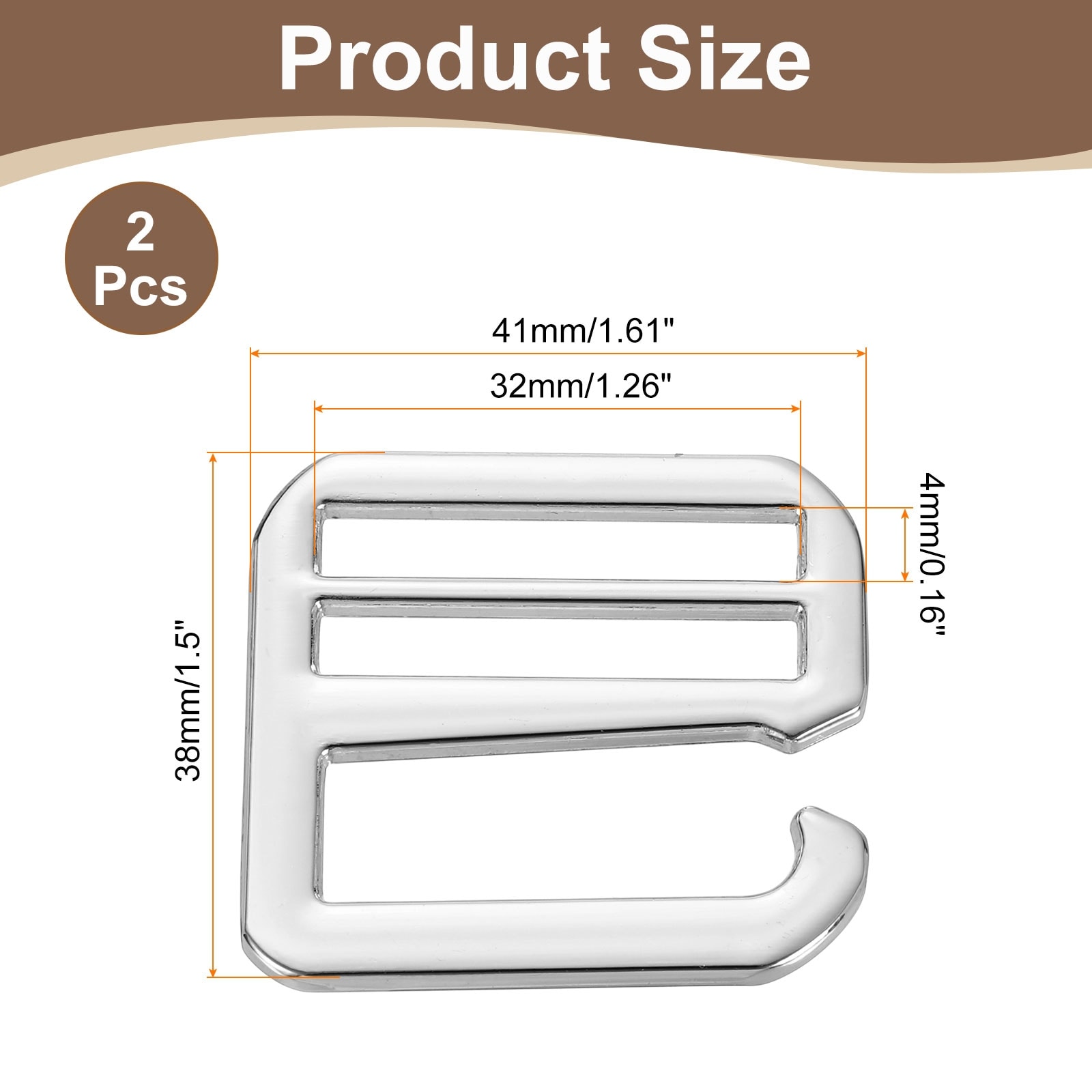 2Pcs G-Hook Webbing Buckles, 20mm, 25mm, 32mm, 38mm, 50mm Inner Length for Backpack Luggage Belt Strap Webbing