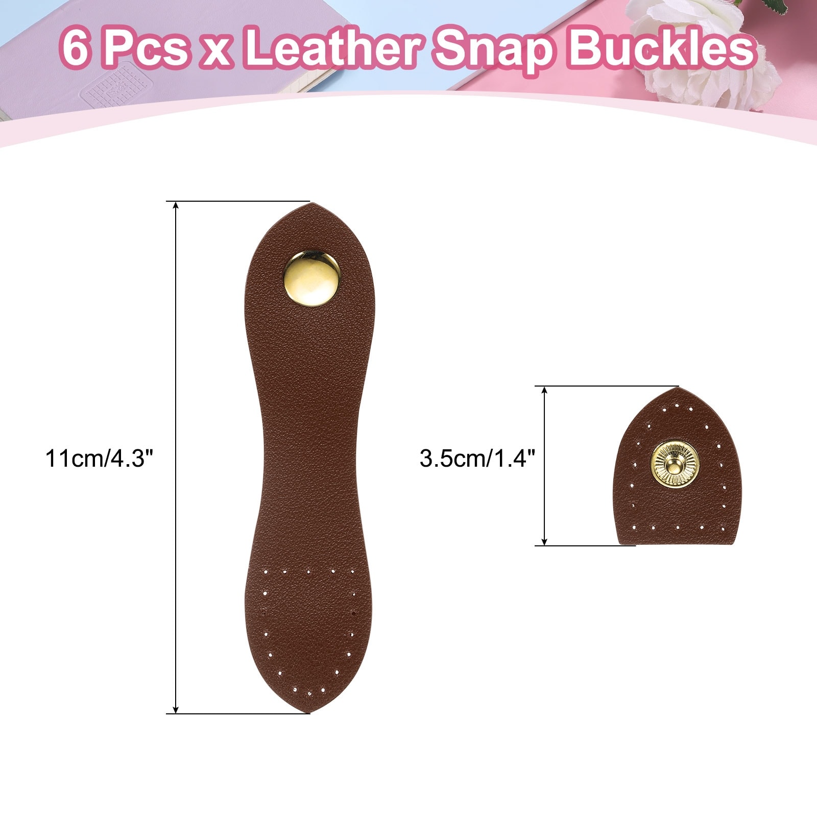 Leather Snap Buckles, Sew on Toggle Closure Buckle, Snap Buttons Tab Buckle Fasteners Buttons Replacement - 4.3