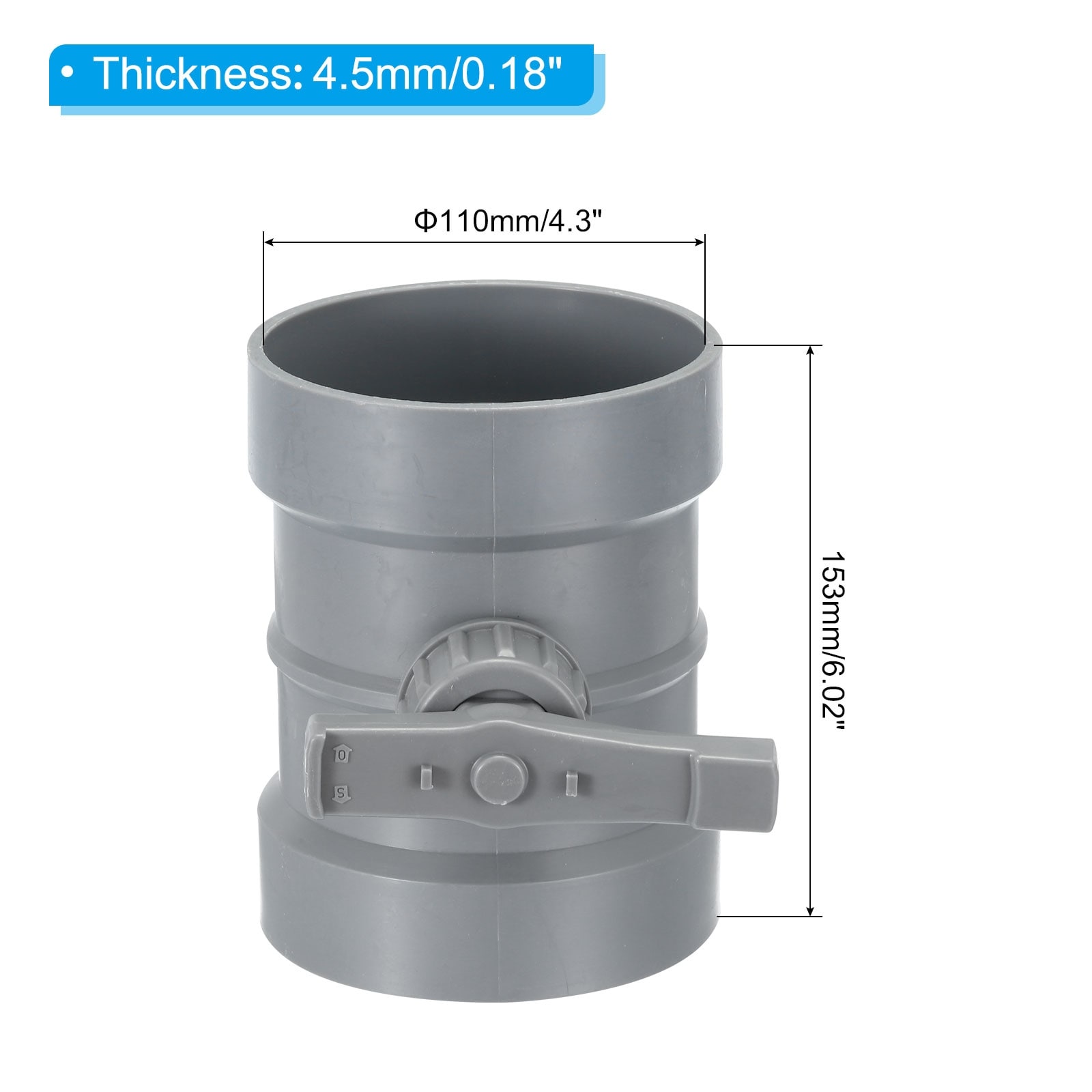 HVAC Duct Manual Volume Damper, PP Adjustment Airflow Backdraft Damper Control Valve for HVAC Air System