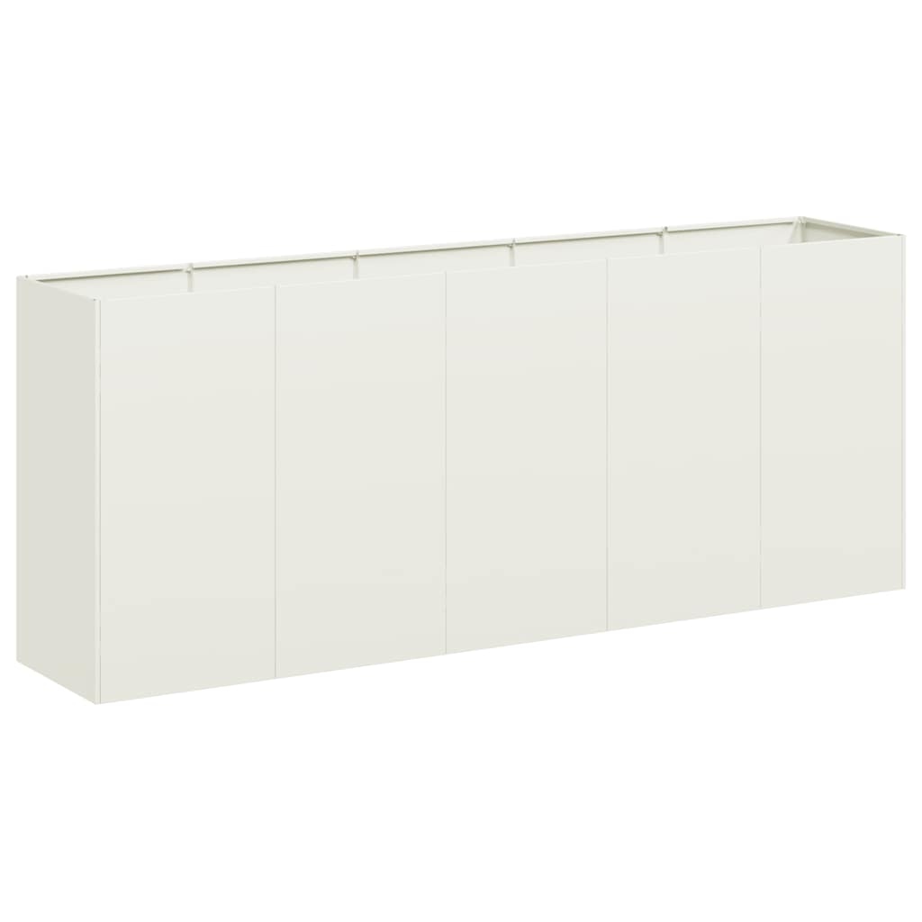 vidaXL Pflanzkübel Weiß 200x40x80 cm Kaltgewalzter Stahl Image