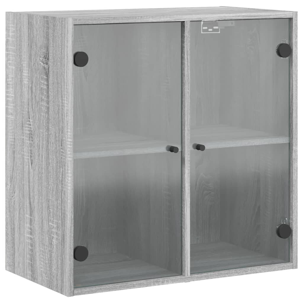 vidaXL Wandschrank mit Glastüren Grau Sonoma 68x37x68,5 cm Image
