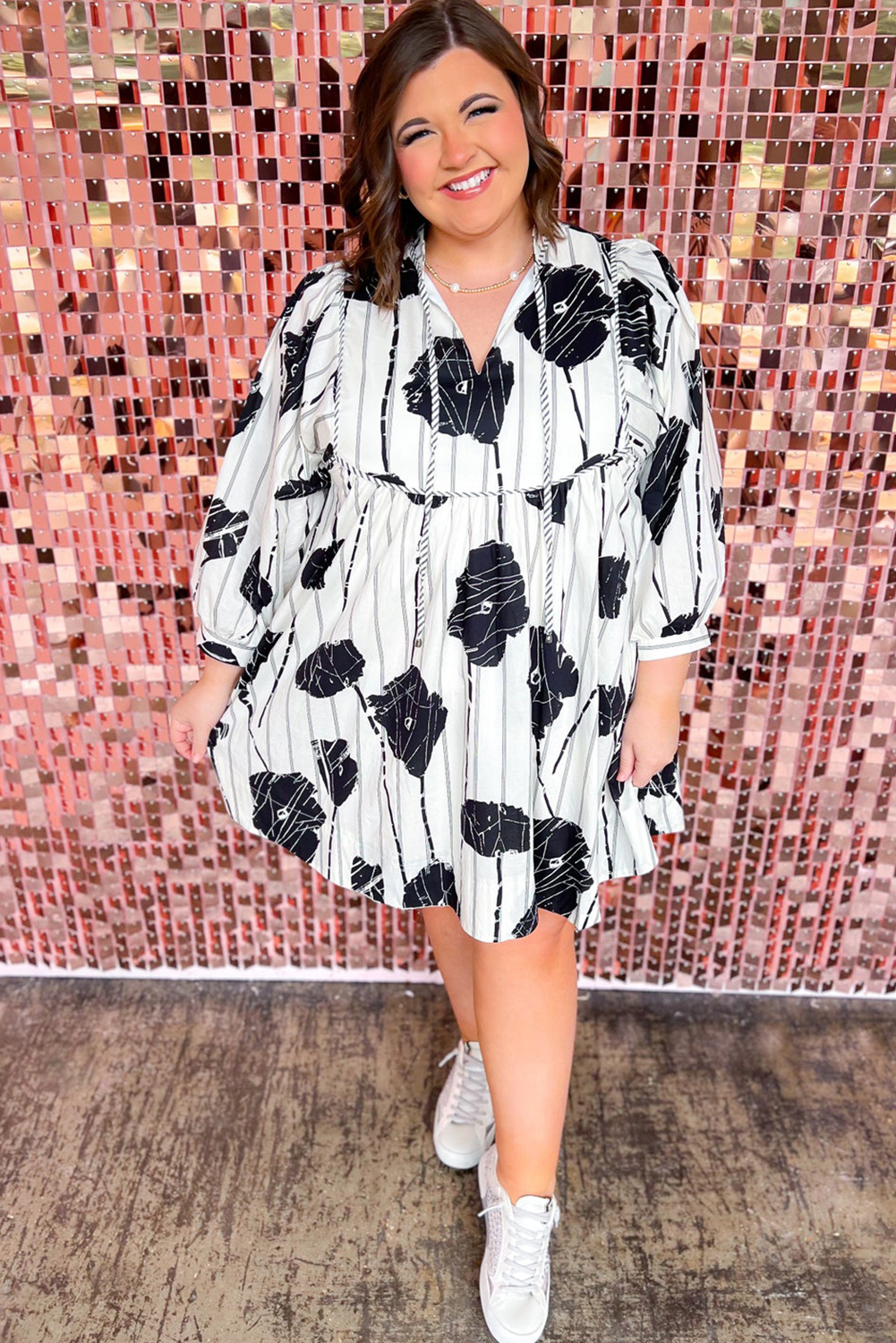 Blumenmuster Mini-Kleid Image