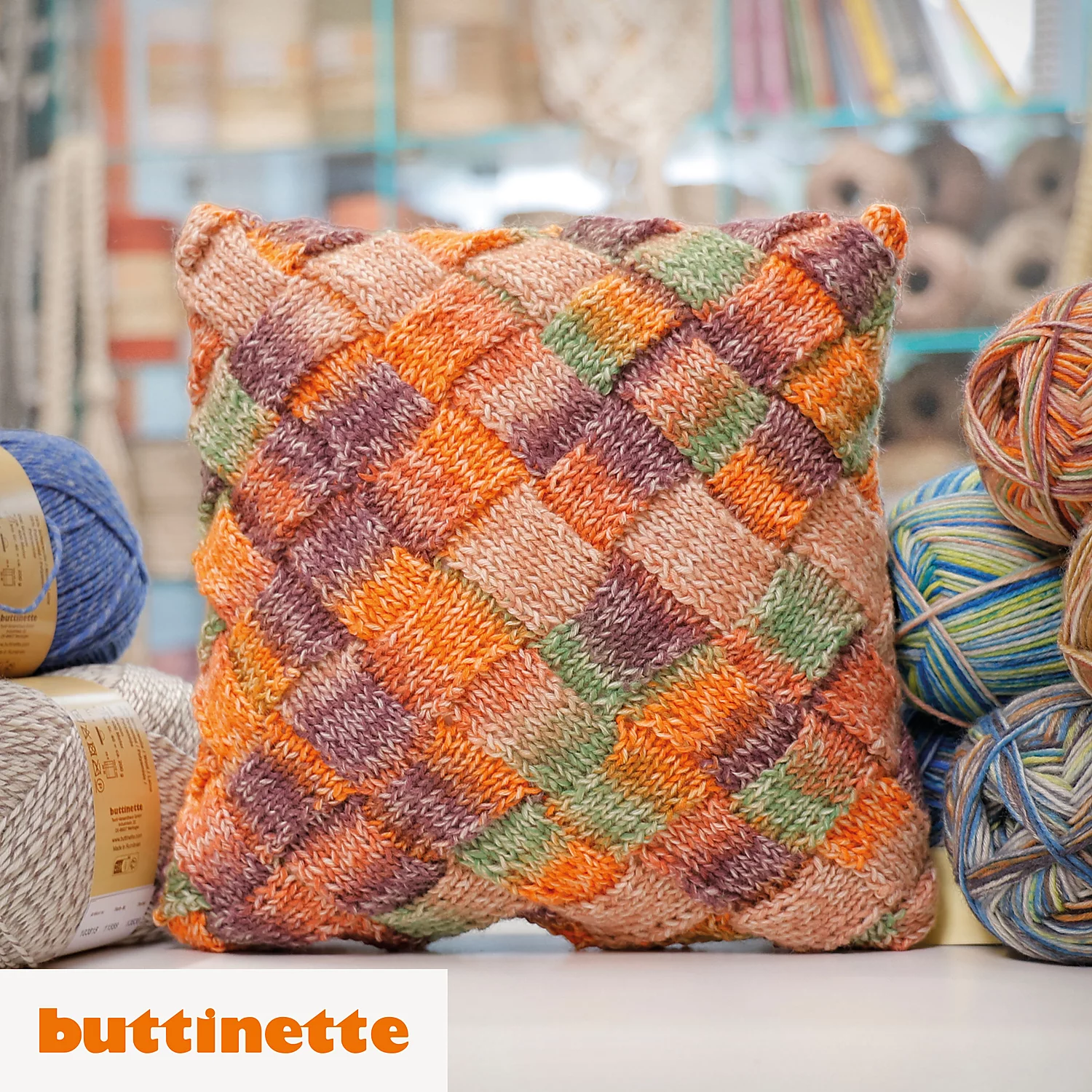 Strickanleitung – Kissenhülle aus Woll Butt Socke 8-fach Fabbiolle Image