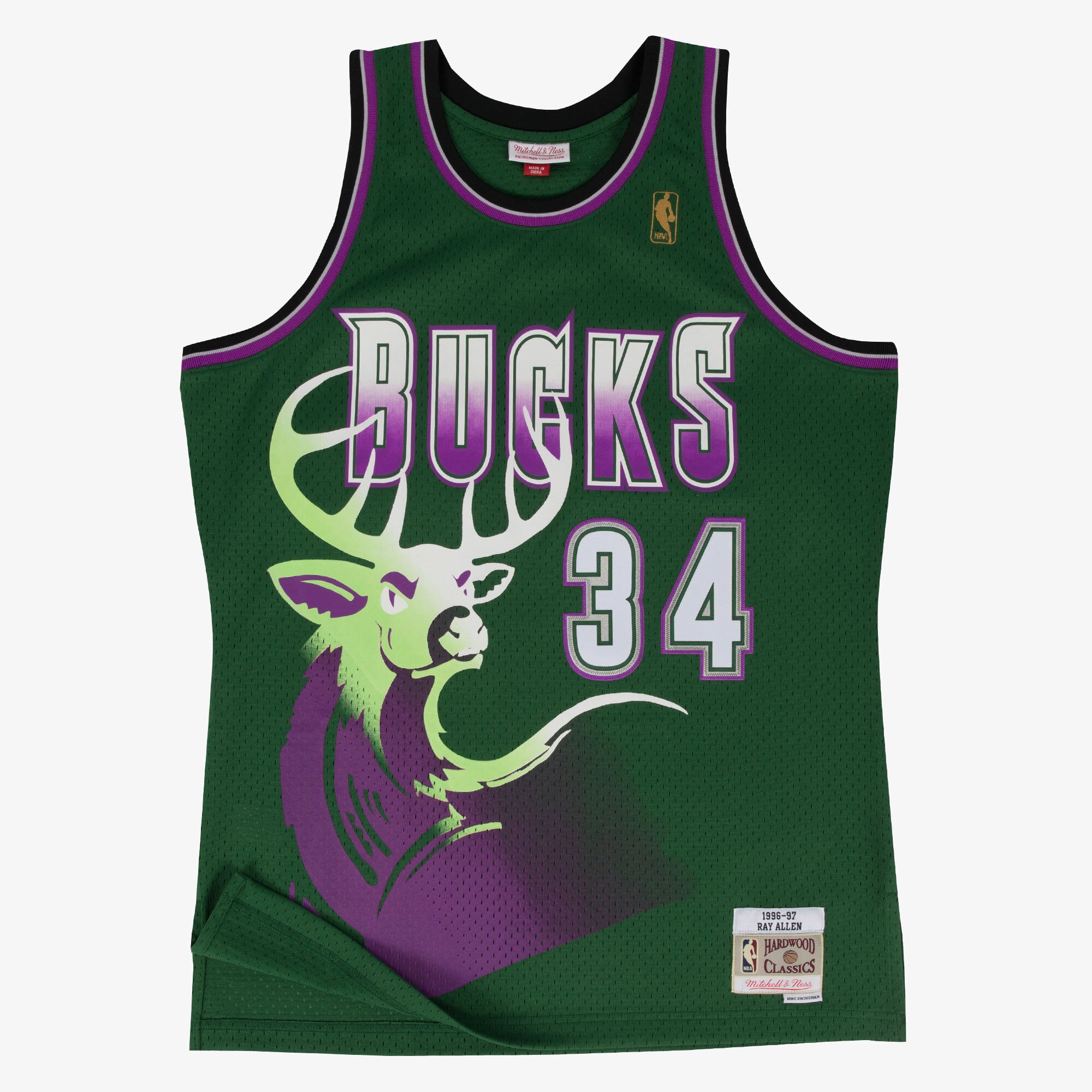 Maillot Swingman Mitchell & Ness des Milwaukee Bucks, remplaçant Ray Allen, 1996-97 - Homme Taille: XL