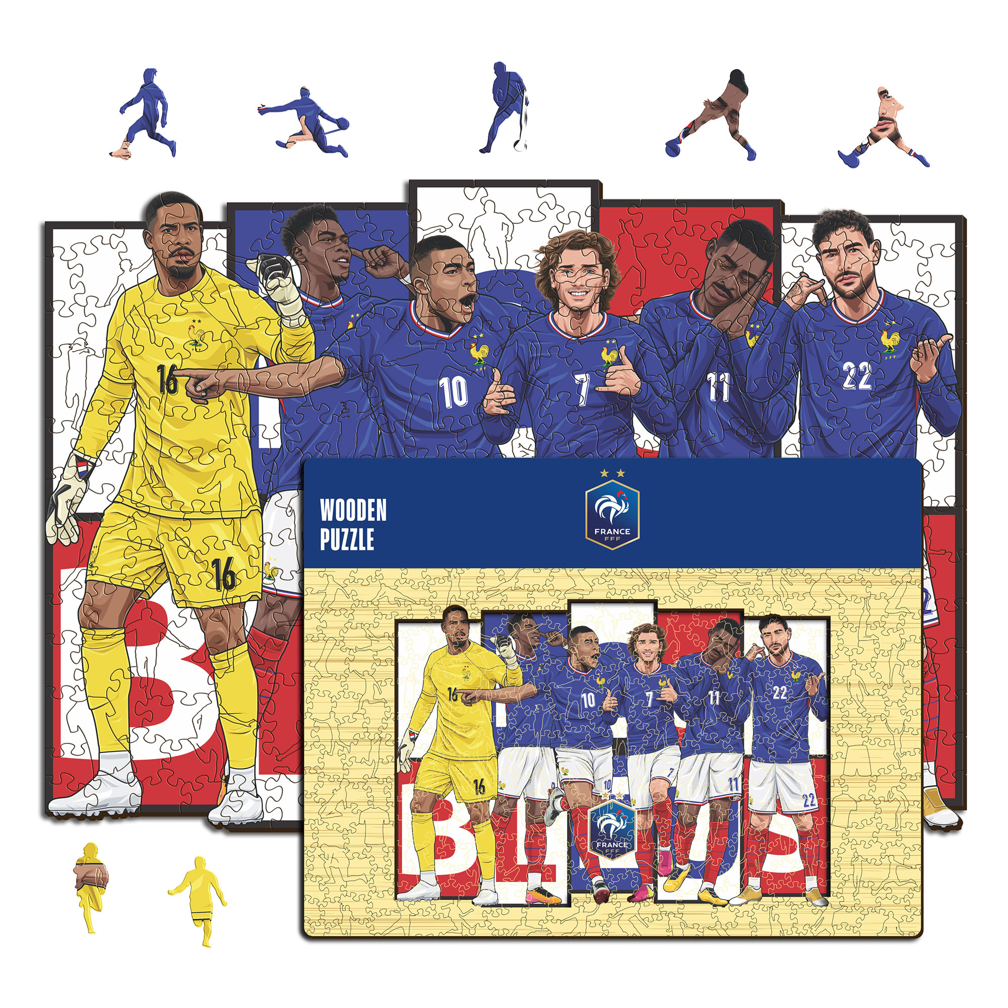 Frankreich 6-Spieler-Holzpuzzle Größe L (500 Teile) Image