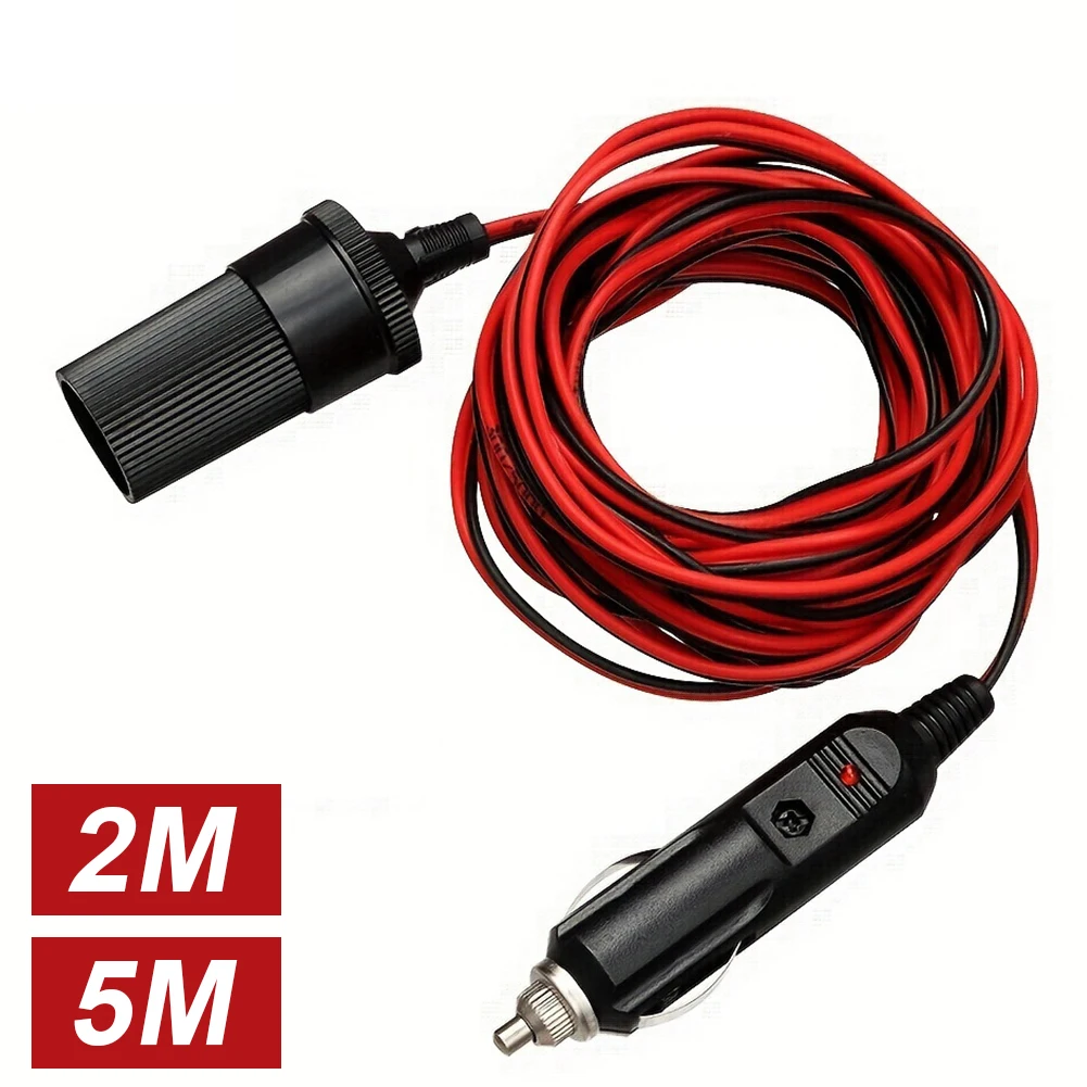 2M/5M Zigarettenanzünder-Verlängerungskabel, 12/24V 10A, robustes Verlängerungskabel, Zigarettenanzünder-Stecker, Kabel, Innenstecker auf Steckdose Image