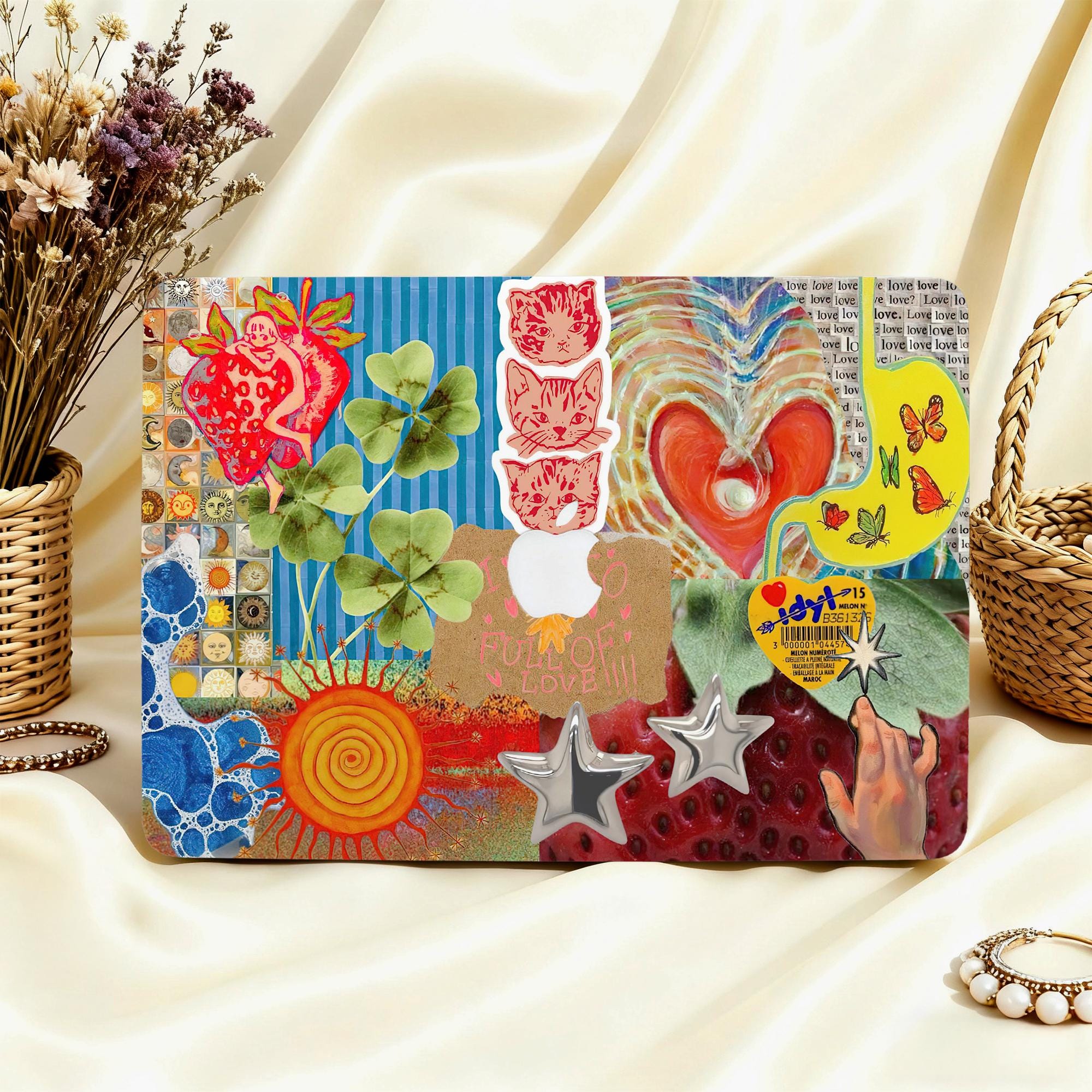 Custodia protettiva per MacBook in stile collage, cover per laptop per MacBook Air 15/13/11 M4 2025, MacBook Pro 16/14/15/13 pollici, M1 2022, M2, M3