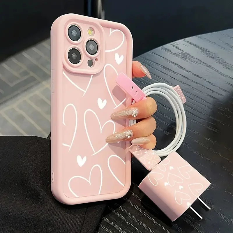 Custodia per telefono rosa a forma di cuore, carina e semplice, compatibile con iPhone 17 Pro Max, Air 16, E 15, 16, 14, 13, 12, 11 Pro, 16, 15, 14, 13, 12, 11 Pro Max