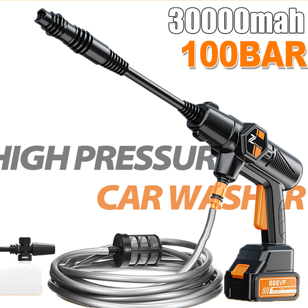 100Bar Cordless Hochdruck Waschen Waschmaschine Pistole Generator Elektrische Spray Reiniger Garten Hof Waschmaschine Für Makita 18V B