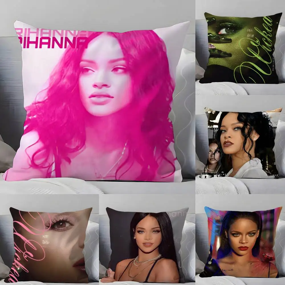 Singer R-R-r-Rihanna Kissenbezug, weicher, hautfreundlicher und bequemer Kissenbezug mit verstecktem Reißverschluss Image