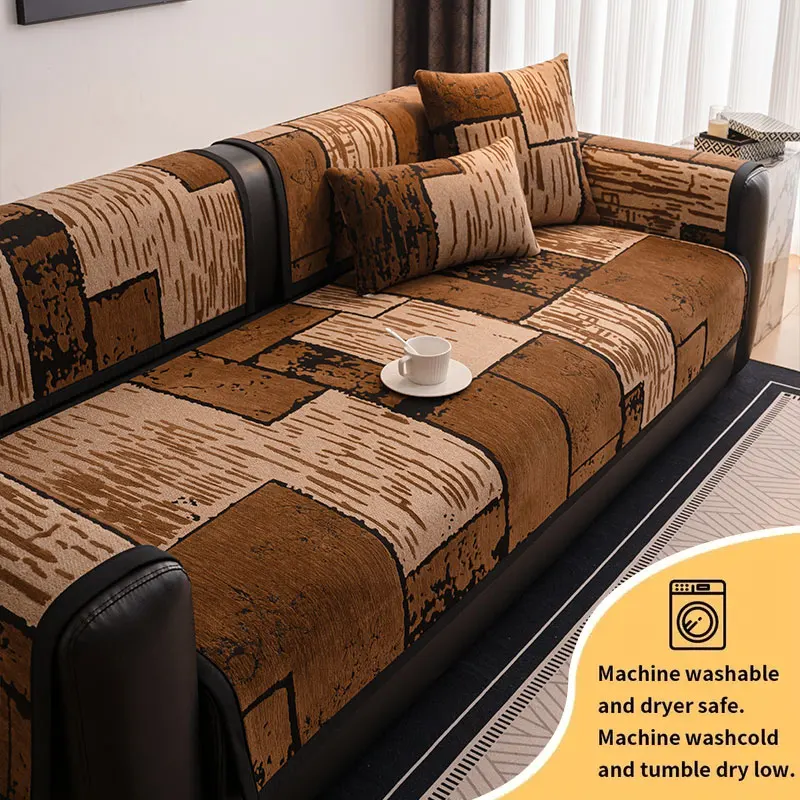 1PC-Sofakissen im Retro-Stil mit leichtem Luxus und High-End-Gefühl, geeignet für alle Jahreszeiten, rutschfester Sofabezug Image