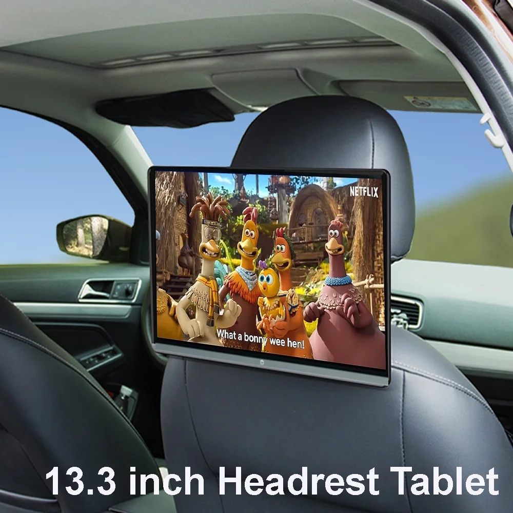 13,3 Zoll Auto Kopfstütze Monitor Android 14 System 1080P Video Player Monitor Wifi HDMI Rücksitz Unterhaltung 2G RAM + 32GB ROM Image