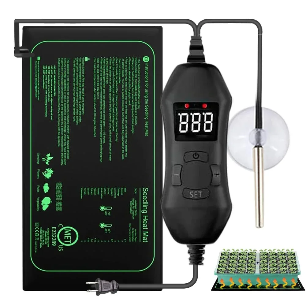 50 W EU-US/UK/AU Einstellbare Thermostat Sämling Heizmatte Pflanzen Kindergarten Warme Pad für Indoor Samen starter Keimung Wachsen Wärme Image