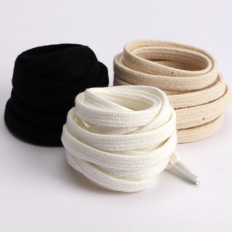 Klassische Baumwollschnürsenkel, hochwertige flache Schnürsenkel für Turnschuhe, Segeltuchschuhe, Schnürsenkel, Länge 100 cm/120 cm/140 cm/160 cm, 1 Paar/2 Paar Image