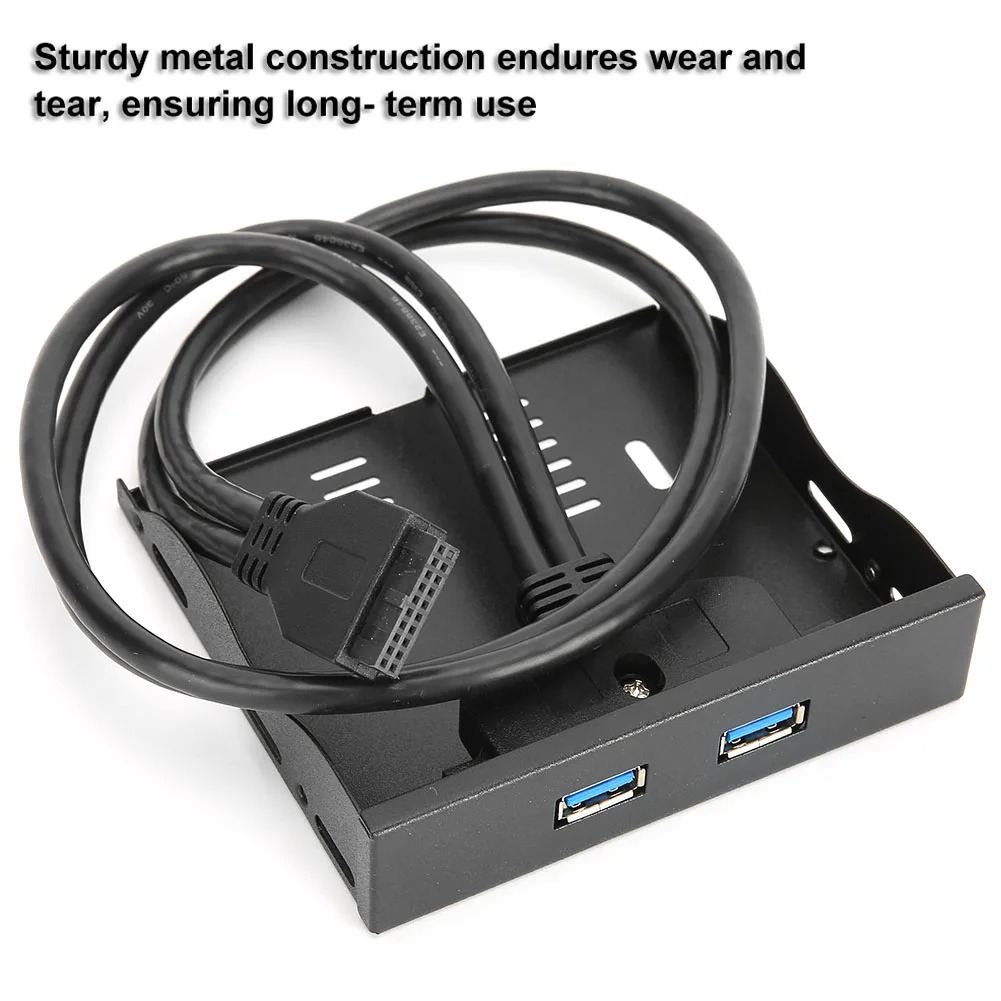 Diskett-Frontplatte, Erweiterung der Frontplatte, Frontplatte, USB 3.0, Diskett-Frontplatte, 3,5 Zoll Diskettenschacht, 19-polig auf 2-Schnittstelle, USB 3.0-HUB Image