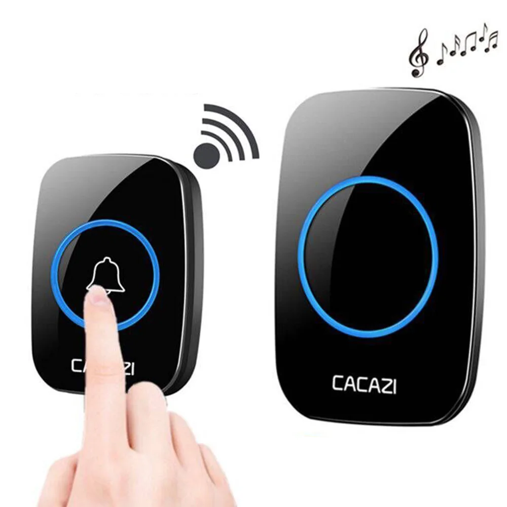 Heißer Drahtlose Wasserdichte Türklingel Power Stecker Powered 300M Fernbedienung Tür Chime Hause Drahtlose Smart Türklingel EU/US/UK/AU Stecker Image