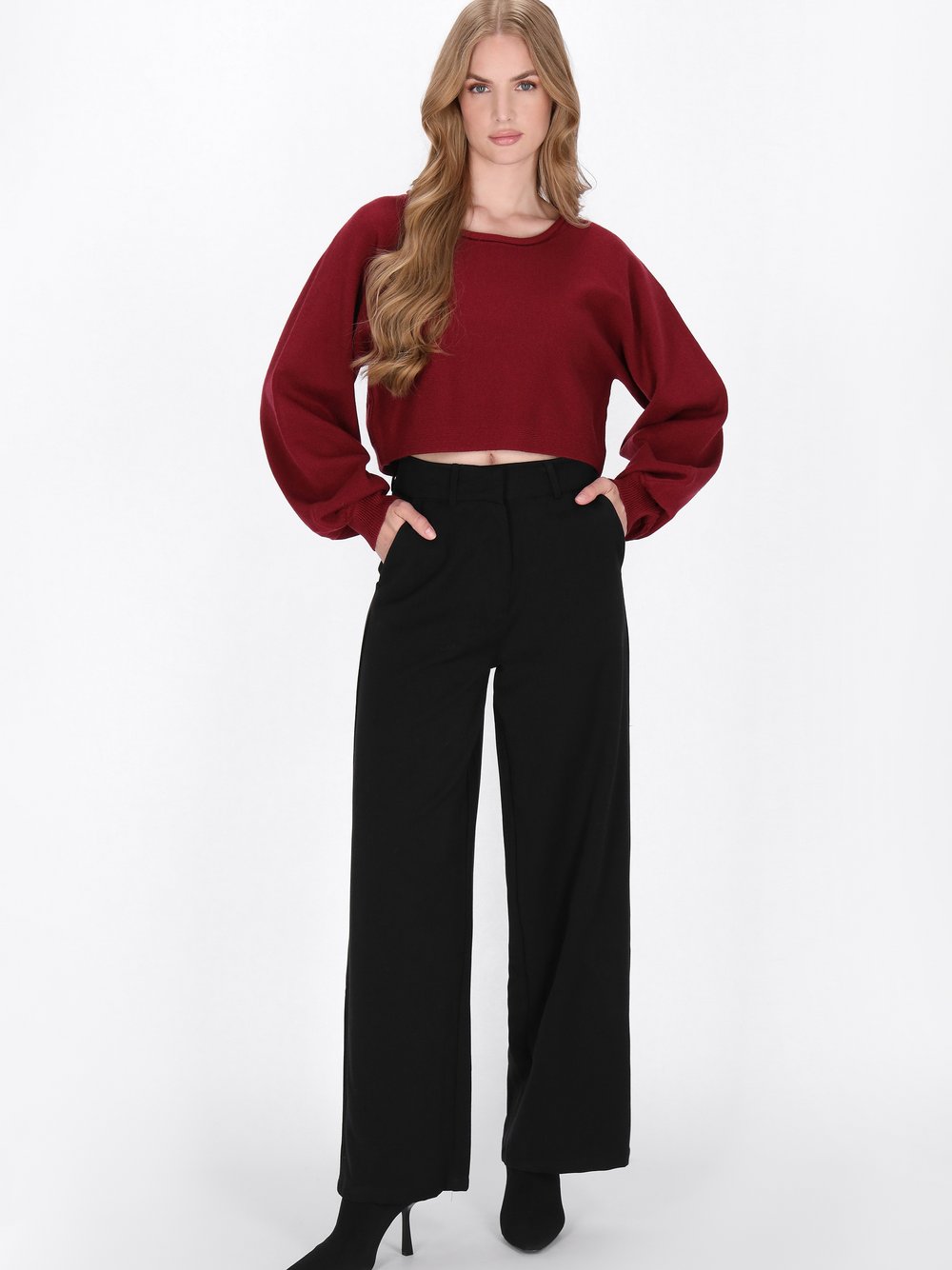 Dreimaster Pullover Damen bordeaux, M/L Image