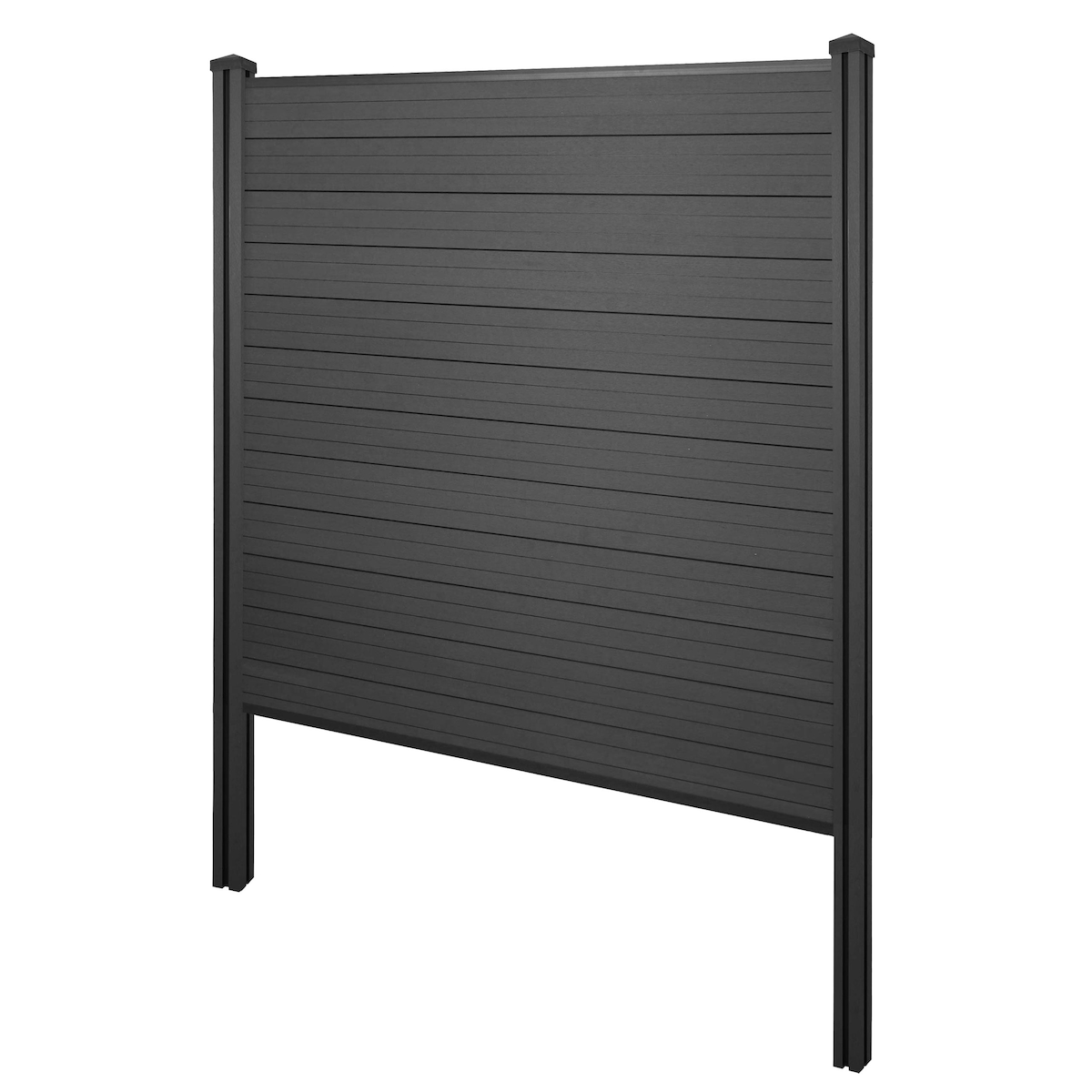 Mendler WPC-Sichtschutz Sarthe, Windschutz Zaun, WPC-Pfosten zum Einbetonieren ~ Basiselement, 195cm anthrazit Image