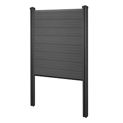Mendler WPC-Sichtschutz Sarthe, Zaun Windschutz, WPC-Pfosten zum Einbetonieren ~ Basiselement schmal, 105cm anthrazit Image