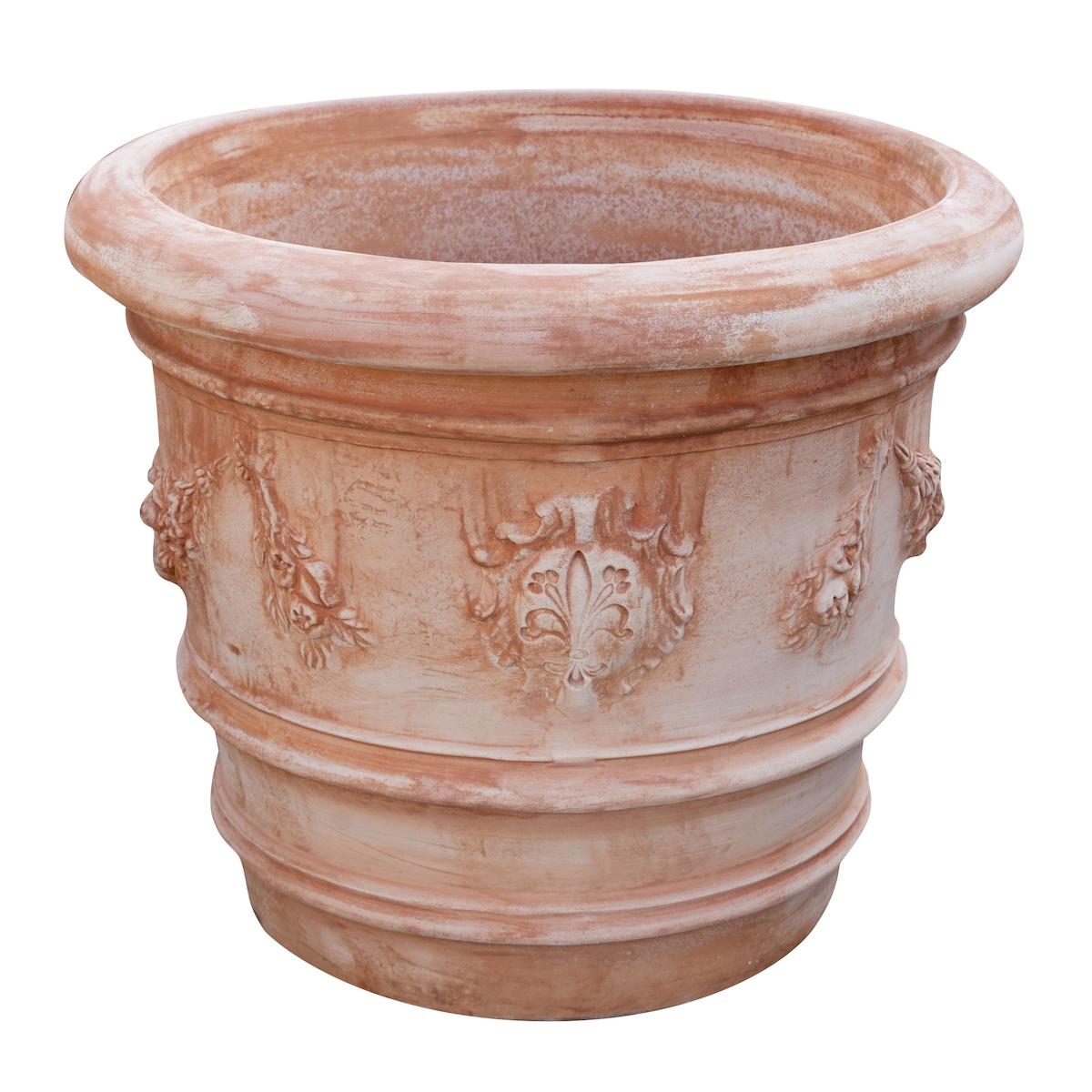 BISCOTTINI INTERNATIONAL ART TRADING Biscottini Blumentöpfe 80x80x68 cm - Runder Terrakotta Topf - Innen Blumentöpfe - Außen Blumenkasten für den Garten Made in Italy - Runder Balkontopf Image