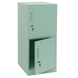 Mendler Spind HWC-P63, Schließfach Wertfachschrank Schließfachschrank 2 Türen, 90x38x45cm Stahl ~ mintgrün Image