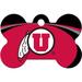 Utah Utes NCAA Bone Personalized Engraved Pet ID Tag, 1 1/2" W X 1" H, Large, Black