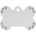 Large Chrome Crystal Bone Personalized Engraved Pet ID Tag, 1 1/2" W X 1" H, Silver