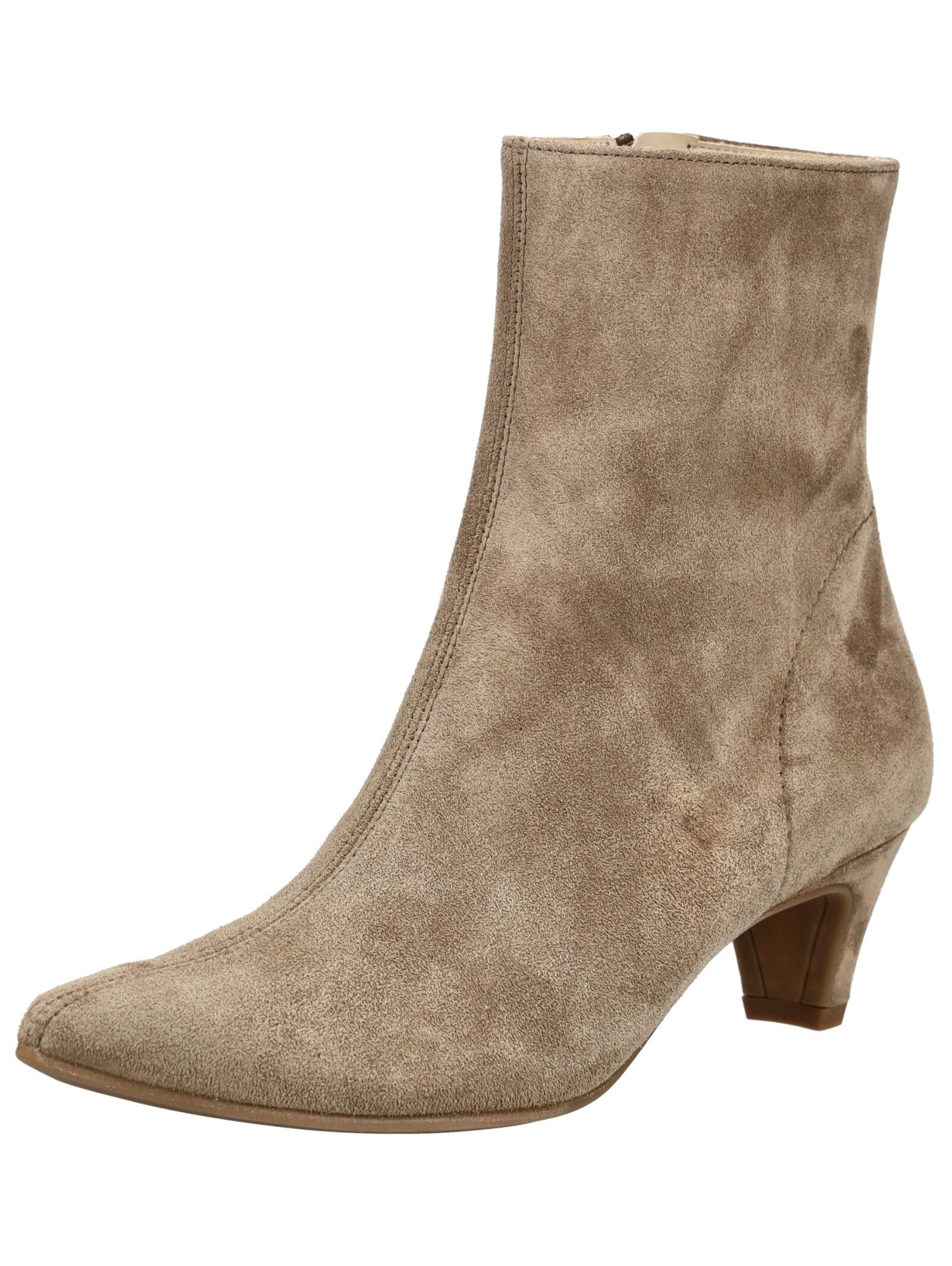 Stiefelette PAUL GREEN "Paul Green Stiefelette Veloursleder", Damen, Gr. 37, beige, Veloursleder, Schuhe Stiefelette