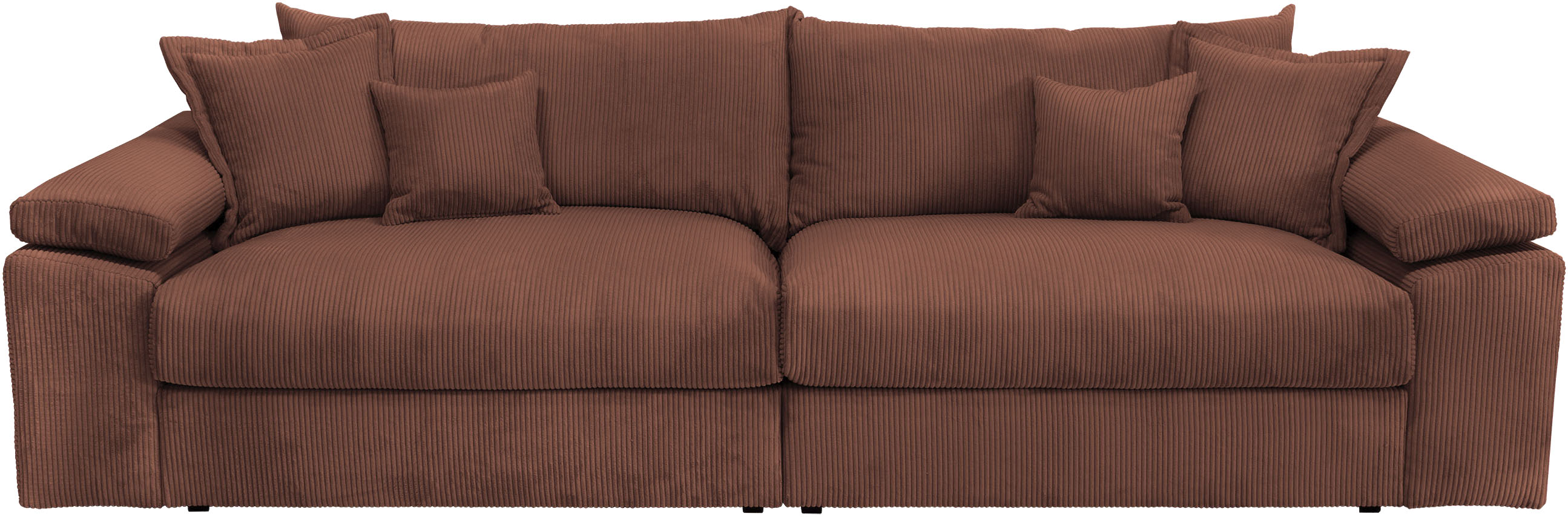 Big-Sofa HOME AFFAIRE "Soft&Cosy XL, B: 246 cm - OTTO. Verlässliche Qualität.", terracota, B:246cm T:123cm, 100% Polyester, Sofas, Big-Sofa, Mega-Sofa, Cord oder Chenille-Struktur, mit Federkern & 4 Zierkissen, Topseller