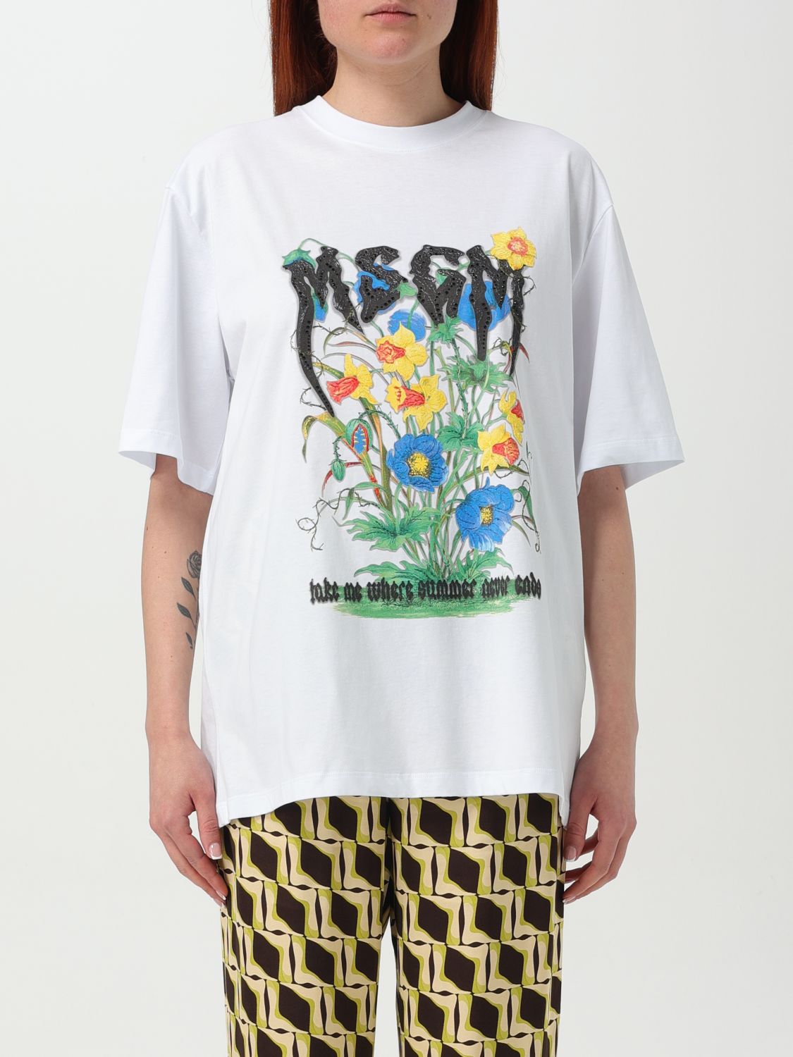 T-Shirt mit floralem Print und kurzem Arm Image