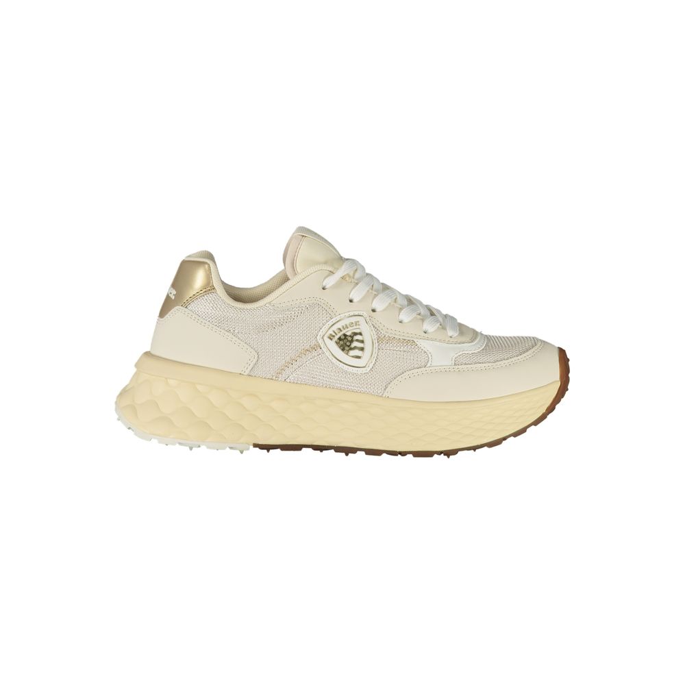 Beige Schnür-Mesh-Sneaker EU 36