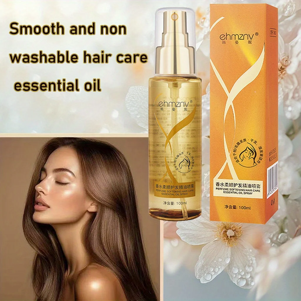 100 ml Parfüm Haarpflege ätherisches Öl Spray aufhellende Haarpflege ätherisches Öl, langfristige Feuchtigkeitsversorgung: macht das Haar weich, Image