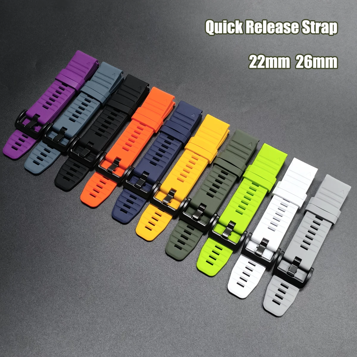 22 mm 26 mm QuickFit-Armband für Garmin Fenix 8pro 47 mm 51 mm/Quatix 8 7X/Epix Pro Silikonarmband für Instinct 3 2X 970 Uhrenarmband Image
