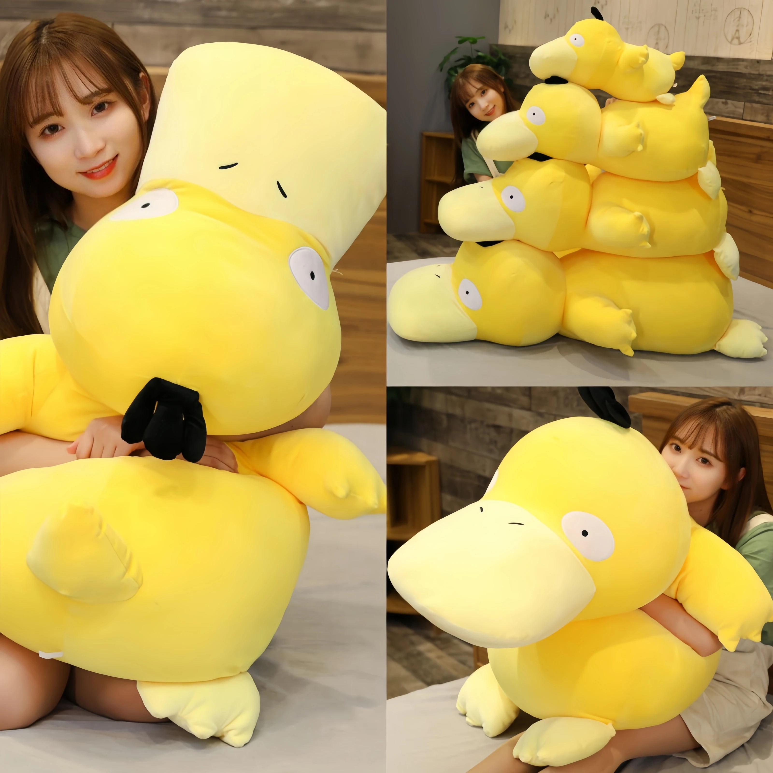 Big Size Pokemon Psyduck Plush Toy Pikachu Gengar Bulbasaur Squirtle Charmander daze Yellow duck Psyduck Stuffed Doll Kid Gift