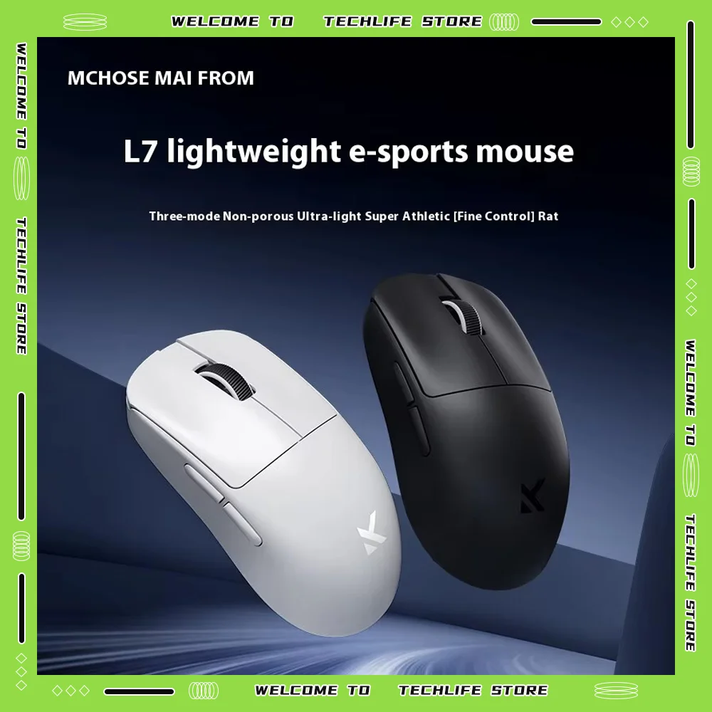 MCHOSE L7 Pro Ultra+ Wireless Gaming Mouse Tri Mode 2.4G BT PAW3395 Sensor 8K Polling Wiederaufladbare maßgeschneiderte Esport PC Laptop Image