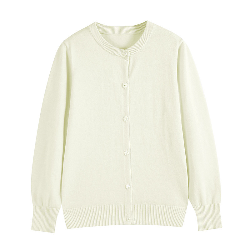 Kids Girls' Cardigan Sweater Solid Color Outdoor Long Sleeve Button Up Fashion 4-12 Years Fall Black Yellow Pink