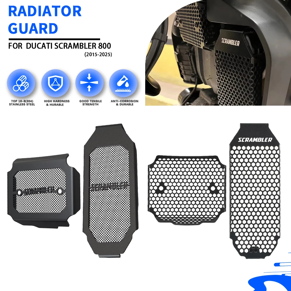 Für Ducati Scrambler 800 Scrambler 800 2015-2025 24 Gleichrichter Kühler Schild Grille Schutz Ölkühler Abdeckung Schutz Schutz Image